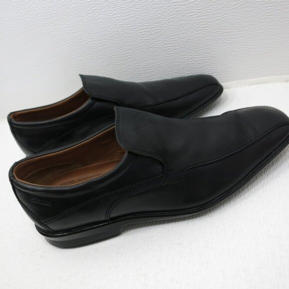 Clarks Flexlight Black Leather Comfort Dress Men\'s Footwear Loafers Shoes 10 M